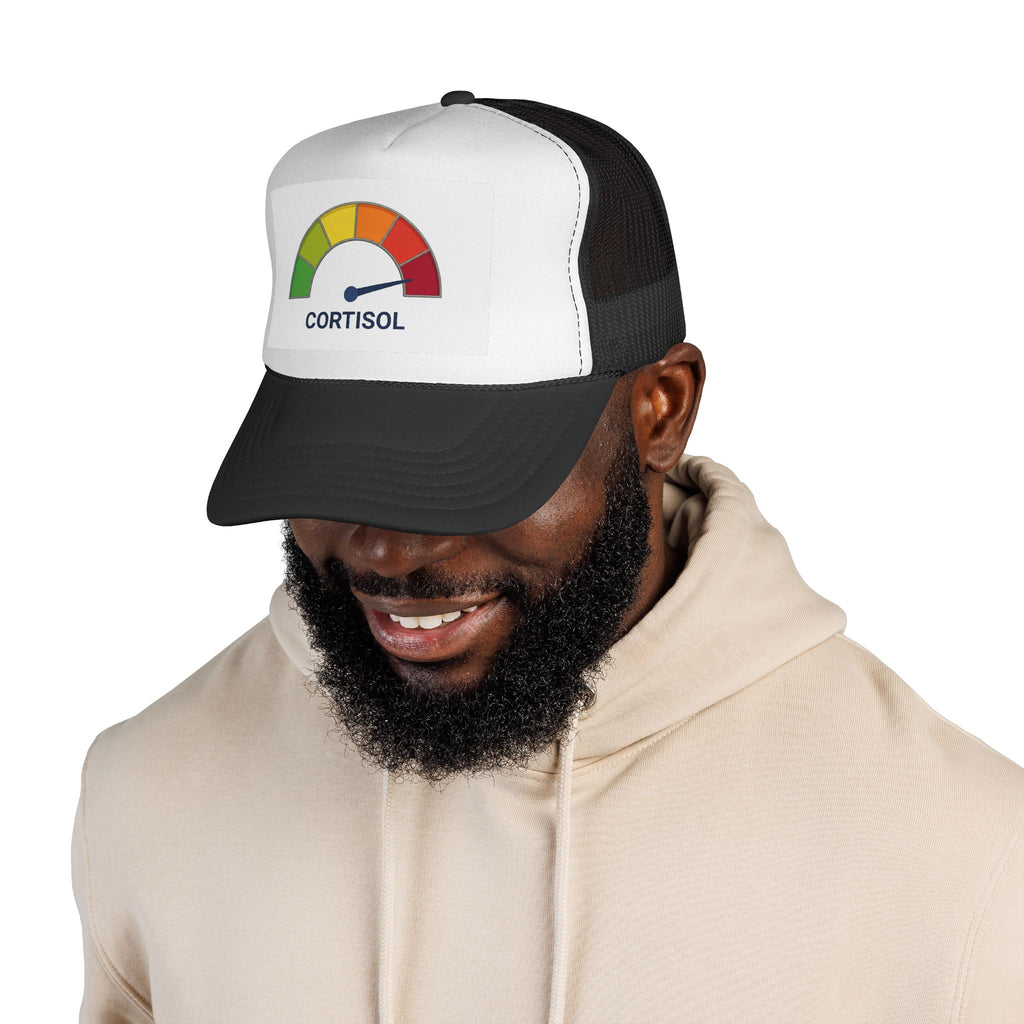 Cortisol Spike Trucker Cap — Bold Graphic Mesh Snapback Hat